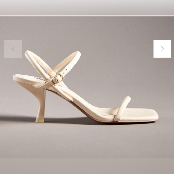 Bibi Lou Simple Strappy Kitten Heels Cream Sz 39 - Picture 1 of 12